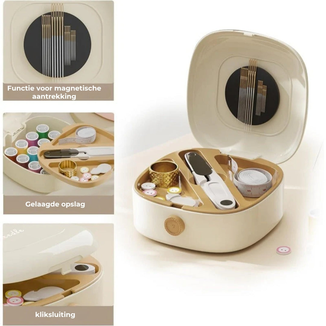 Magnetic sewing kit with double-layer box | Stornfield