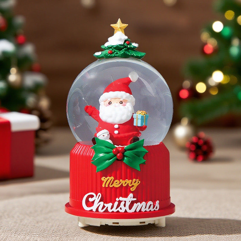 Christmas snow globe with music and light