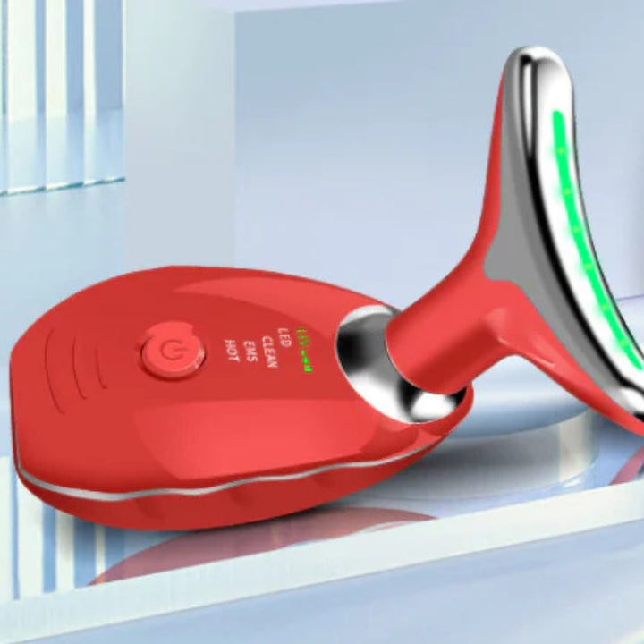 Stornfield anti-wrinkle facial massager with LED light therapy for face and neck