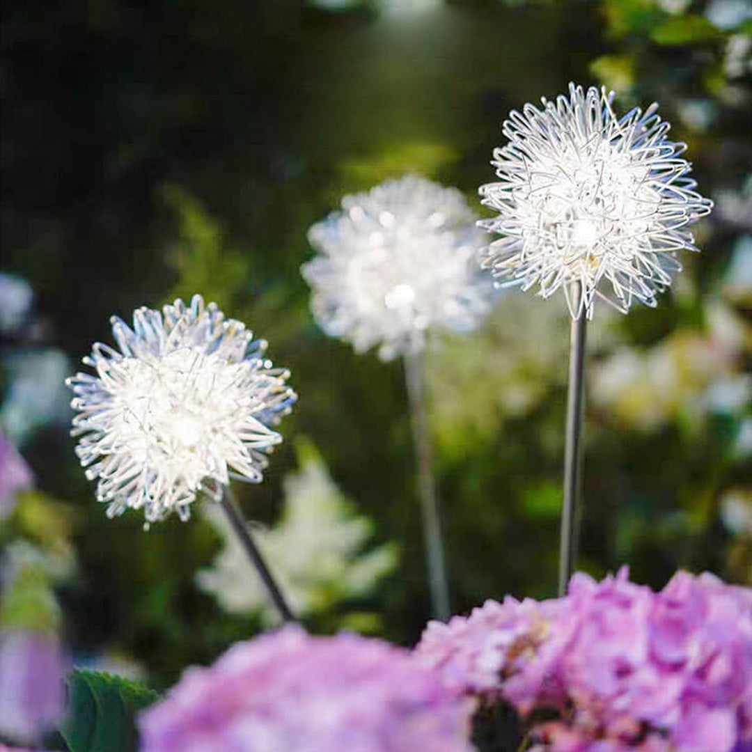 Solar Dandelion Aluminum Wire Globe Light LED Outdoor Waterproof Luminous Garden Insert Ground Landscape Light | Stornfield