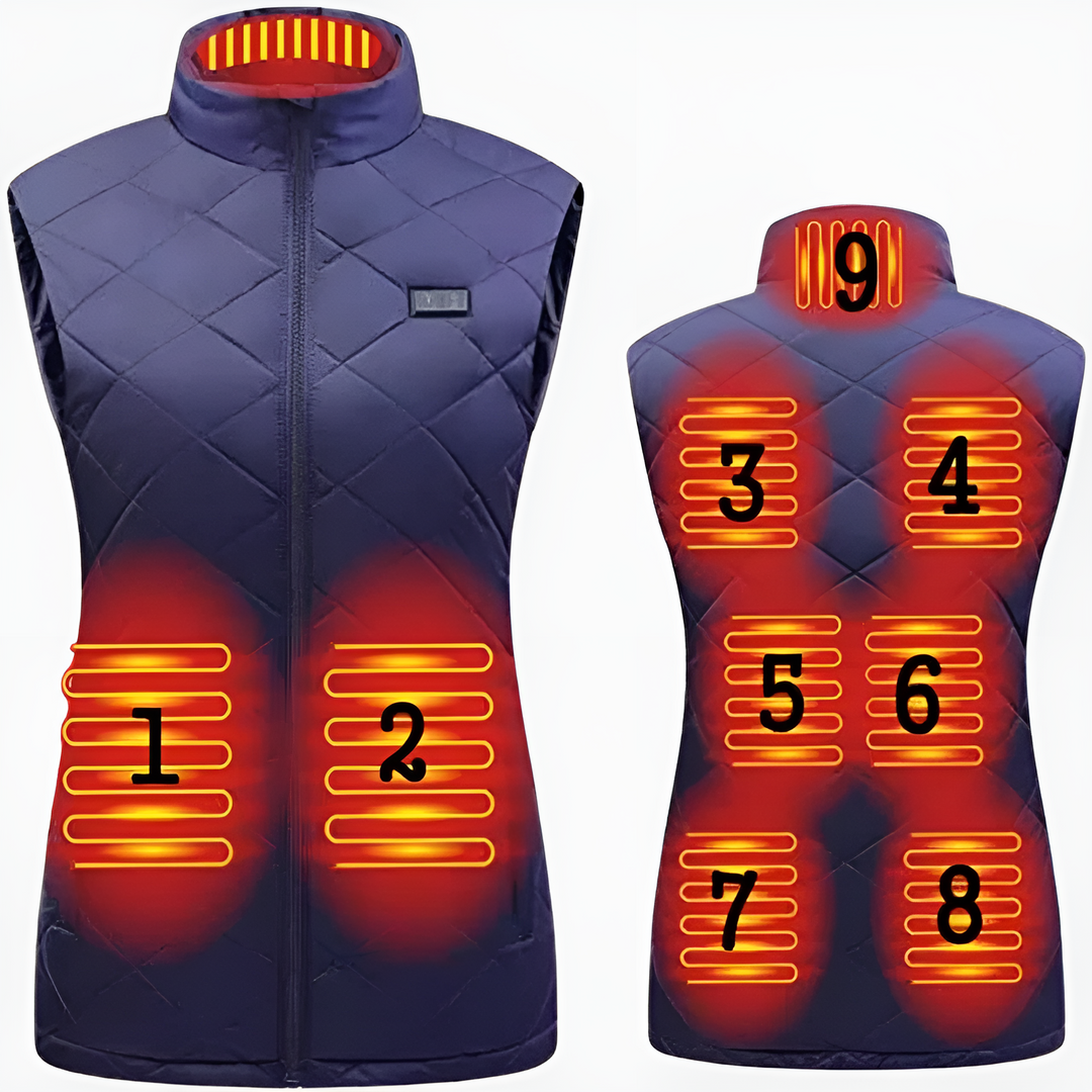 Stornfield | Heated vest for women with dual control and 9 heating zones – comfort and warmth for every season