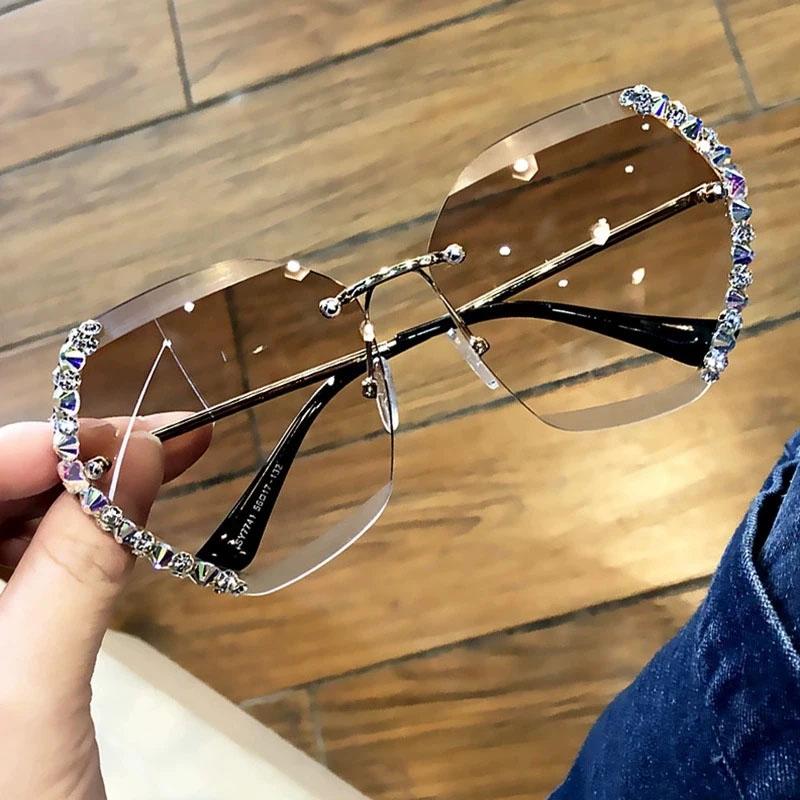 Rimless Sunglasses with Crystal | Stornfield