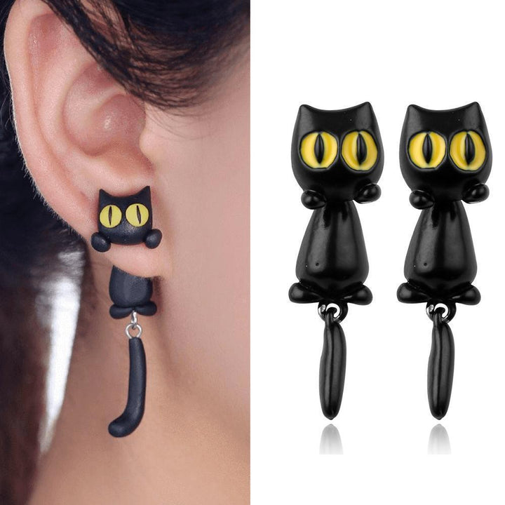 Unique Cat Earrings Yellow Eyes | Stornfield