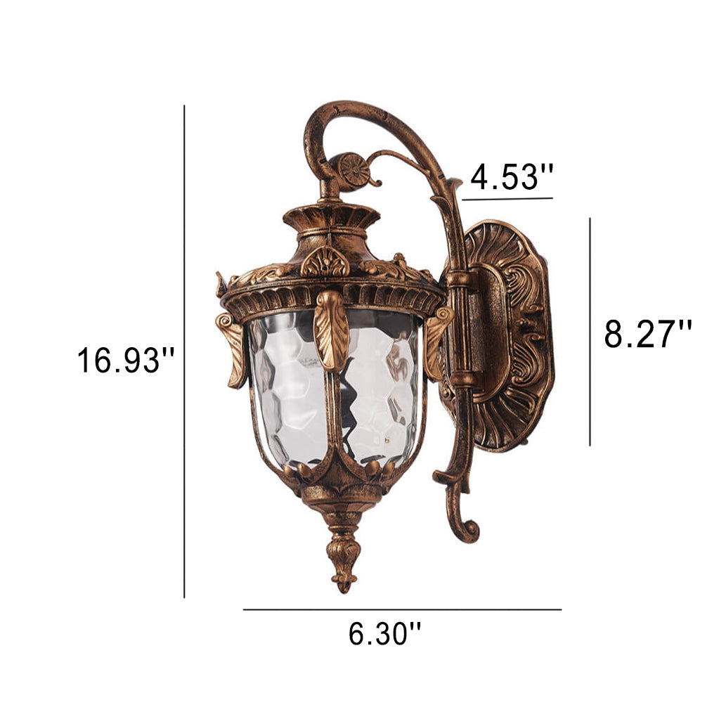 European Deluxe Lantern Outdoor Waterproof 1-Light Wall Sconce Lamp | Stornfield