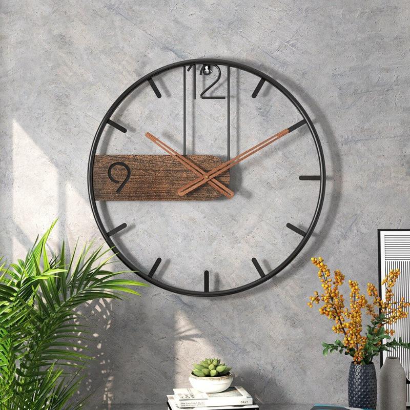 Stainless steel and walnut wall clock for timeless elegance | Stornfield