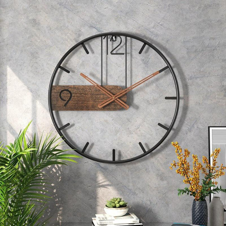 Stainless steel and walnut wall clock for timeless elegance | Stornfield
