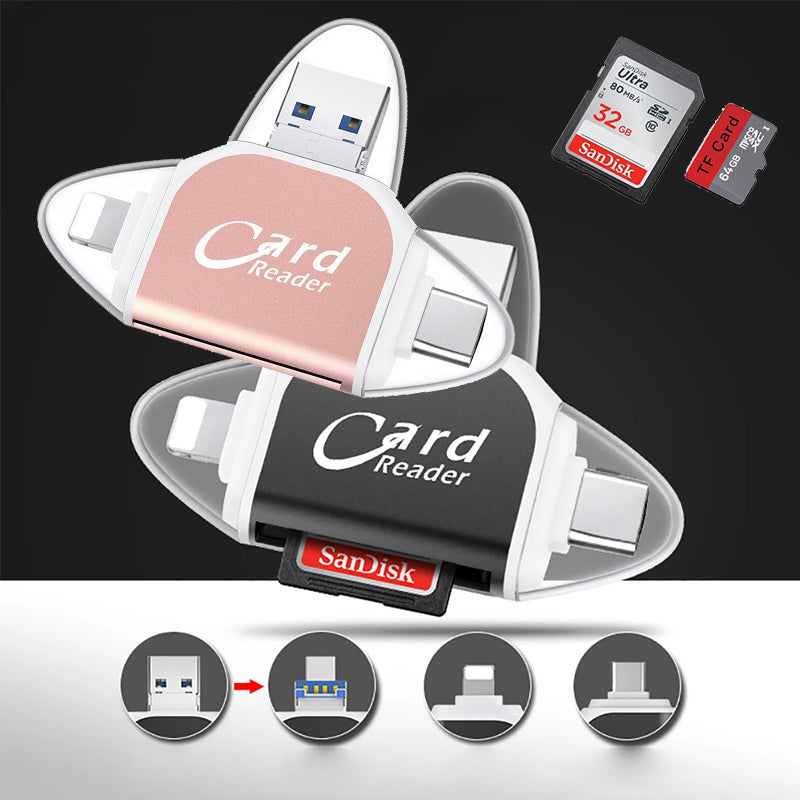 Multi-Port 4-in-1 Universal SD TF Card Reader | Stornfield