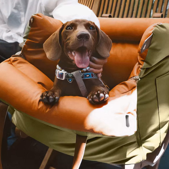 Faux Leather Dog Booster Bed – Stylish, Secure, and Comfortable | Stornfield