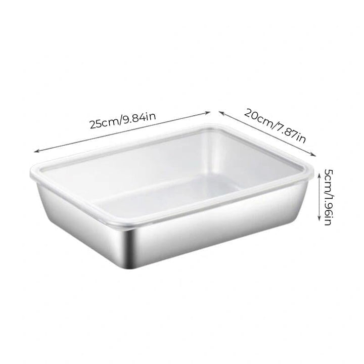 Stainless Steel Square Plate (With Lid) | Stornfield