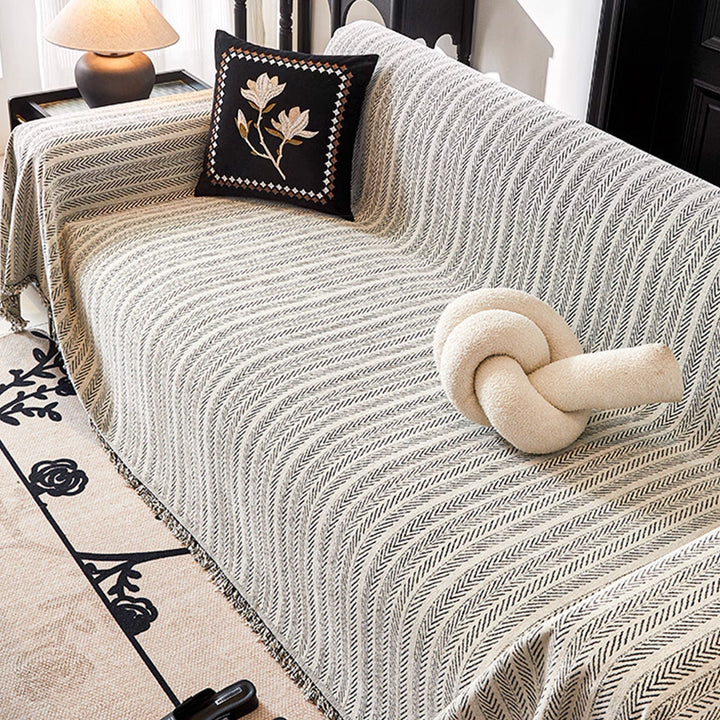Herringbone Pattern Sofa Cover - Modern, Stylish & Durable Sofa Protection | Stornfield