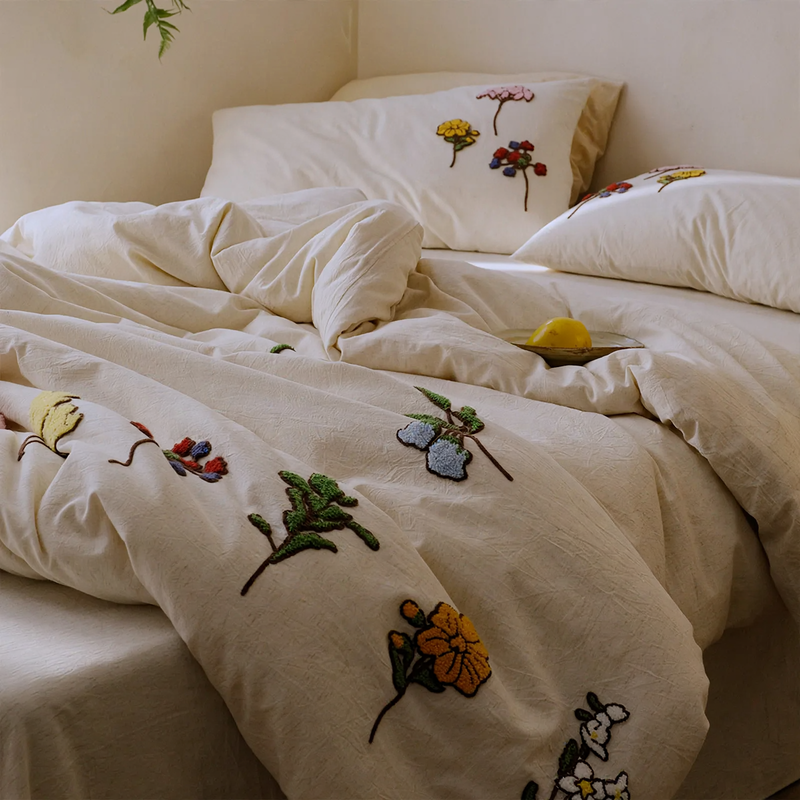 Bedding set made of cotton and linen, 4-piece