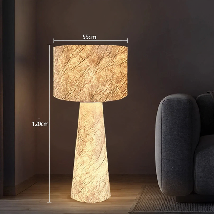 Full spectrum designer floor lamp in Wabi-Sabi style