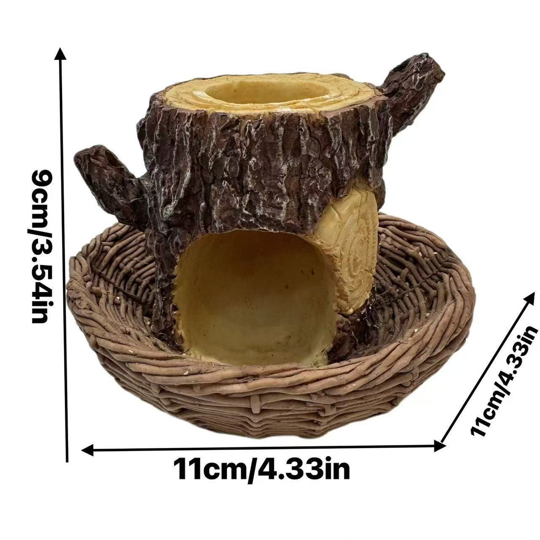 Hanging tree stump birdbath made of resin