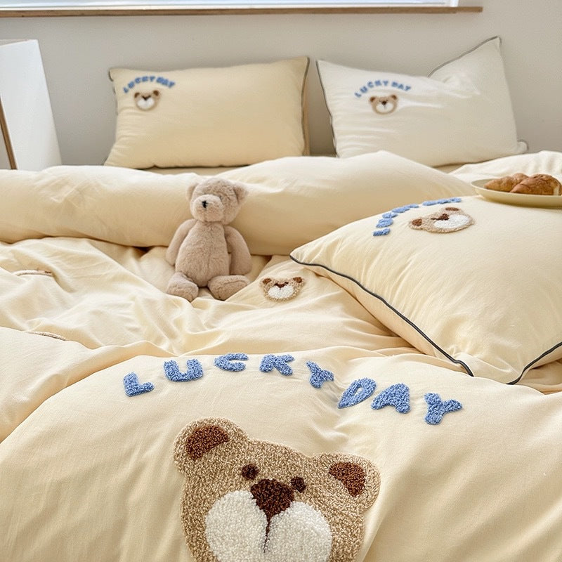 Bedding set made from washed cotton, cartoon design