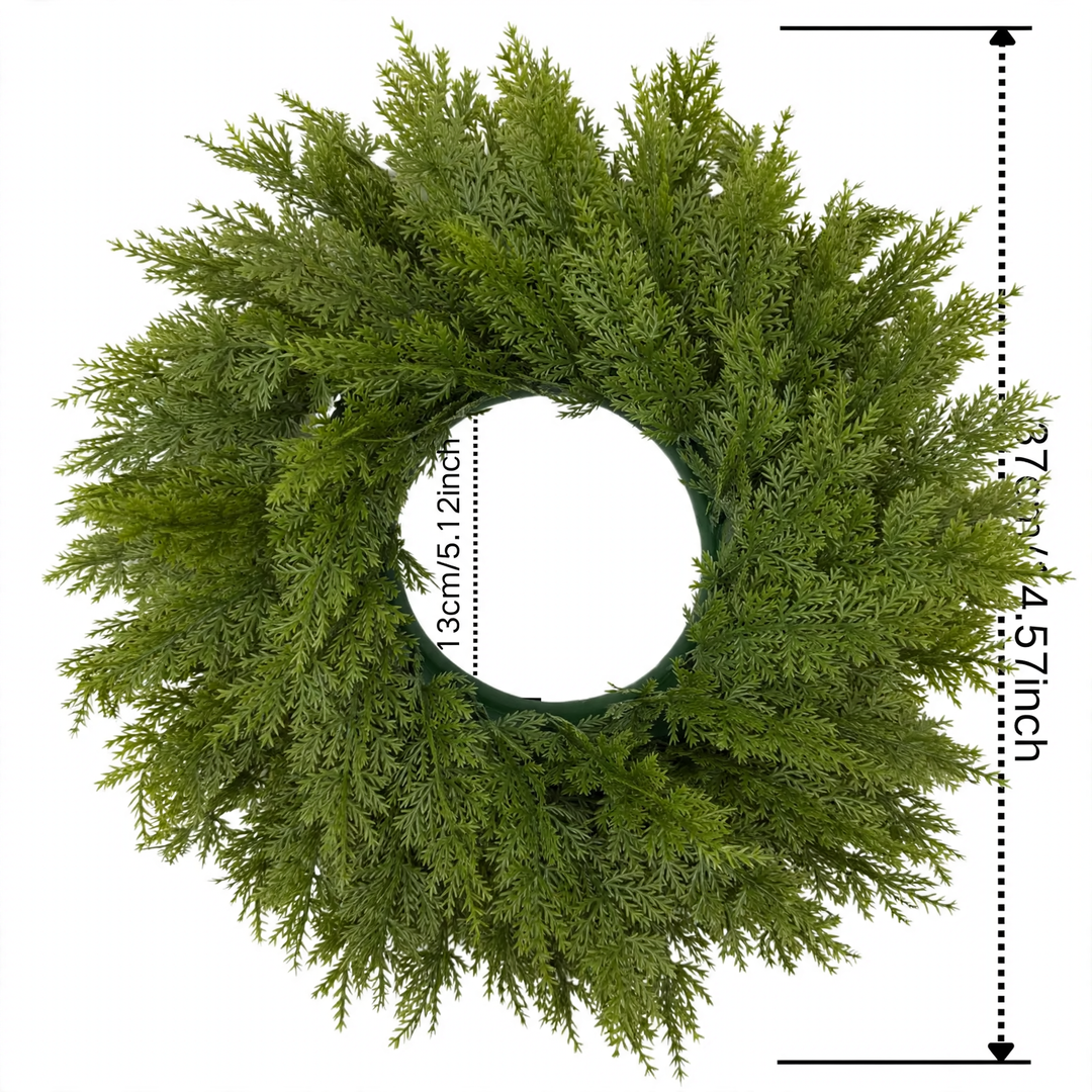 Artificial Christmas wreath with fir needles and berries