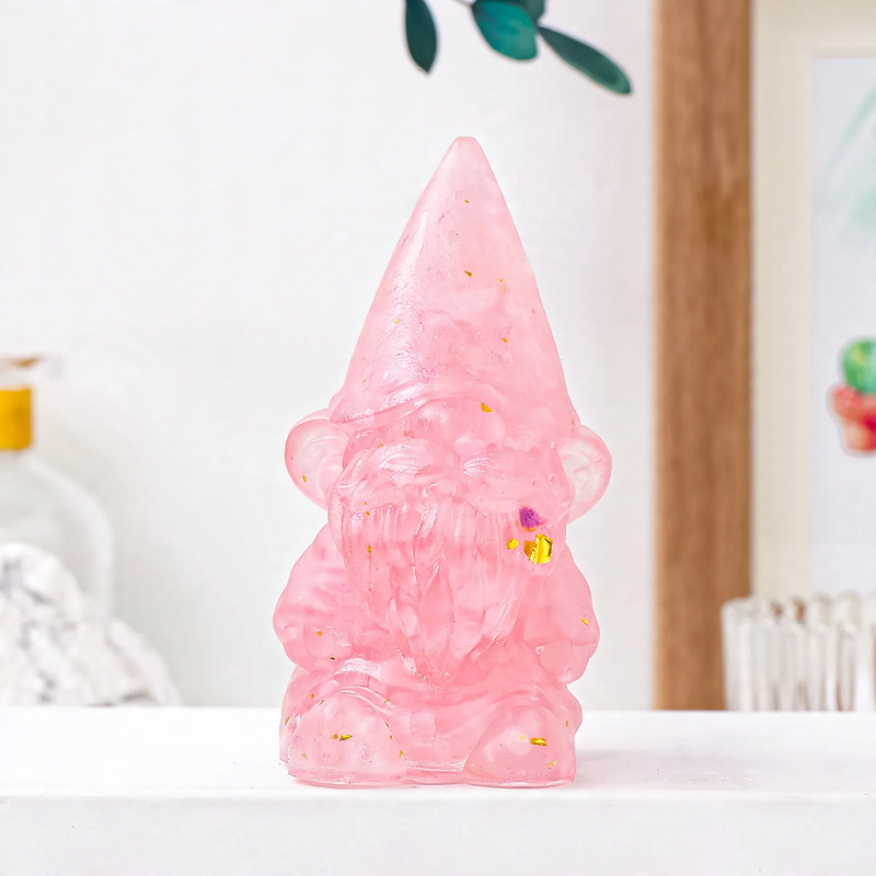 Dwarf figure made of resin with gemstones