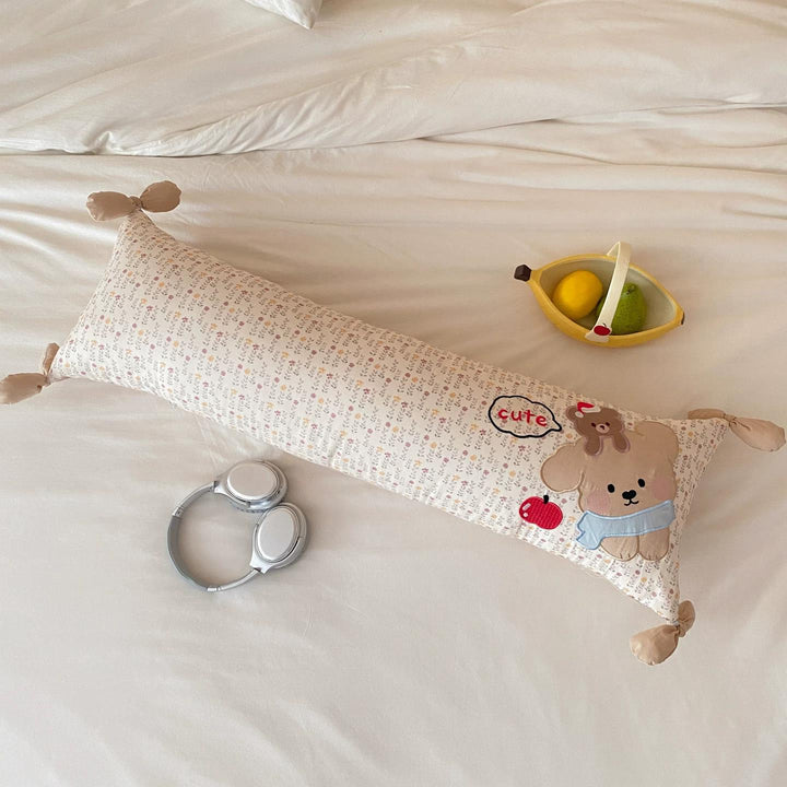 Long cotton nursing pillow, removable cover