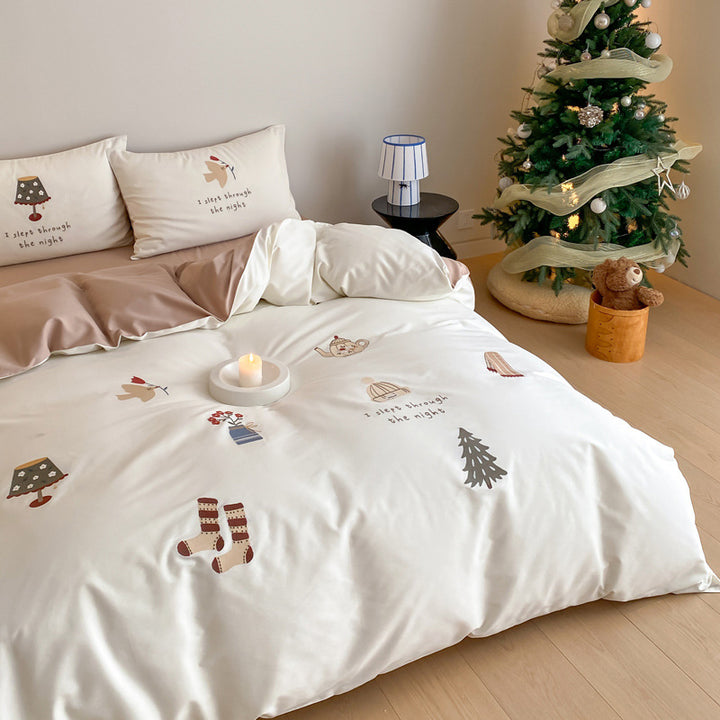 Bedding set made of Xinjiang cotton, brushed, 100s