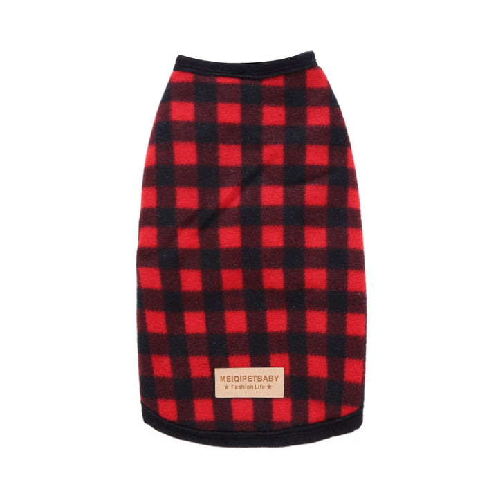 Checked dog coat with two legs