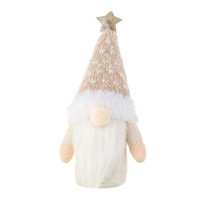 Gnome figure with knitted hat and star