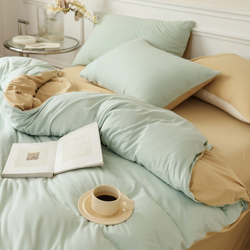 Jersey-Cotton Bedding Set, 4-piece, soft