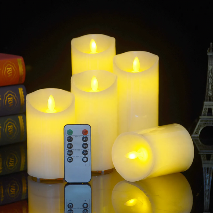 LED stump candle made of stearin, with remote control