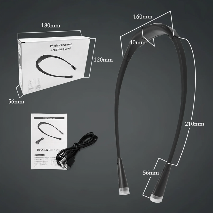 Neck reading light, USB-C, 1000 mAh