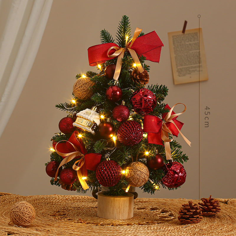 Mini Christmas tree made of PE with lighting and decoration