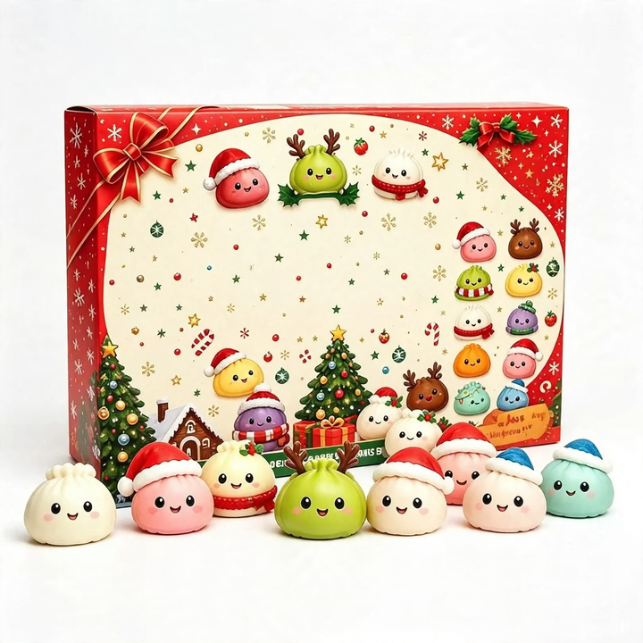 Christmas Advent calendar with 24 squishy figures