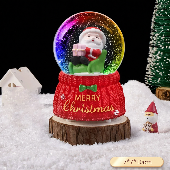 Crystal ball music box with lighting and snow effect