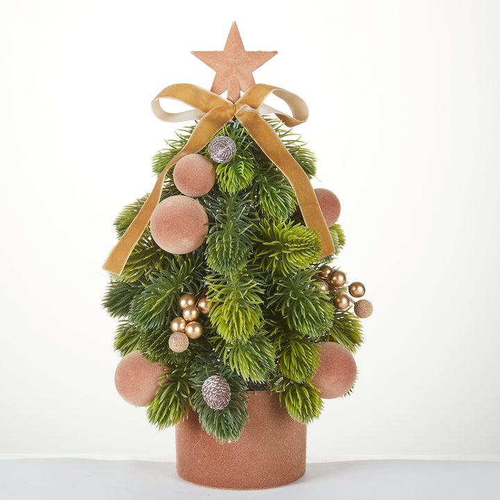 Mini Christmas tree in wooden barrel, 35 cm