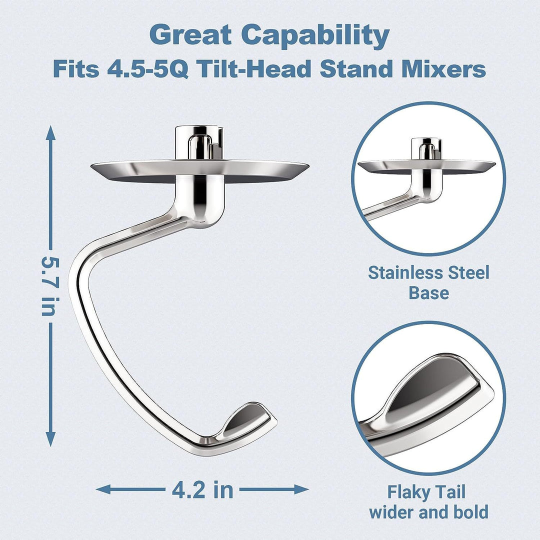 Mixing tool set for food processor, stainless steel