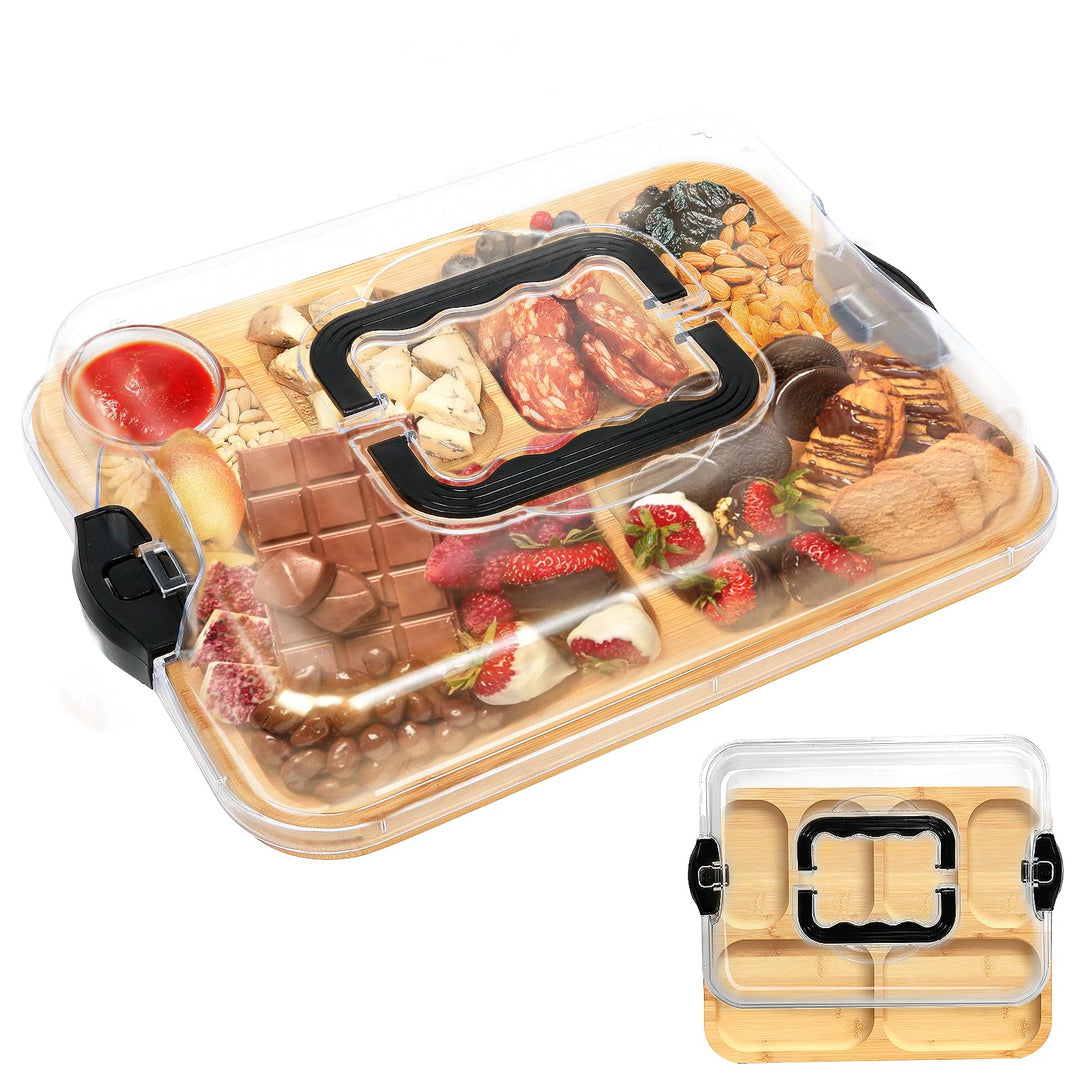 Bamboo serving tray with 6 compartments | Stornfield