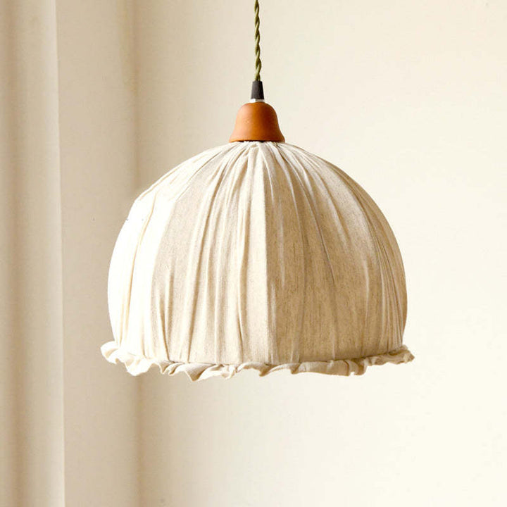 EcoLume - Minimalist Scandinavian LED Pendant Light Beige Fabric Shade, AdjustaStornfielde for Living Room and Dining Room | Stornfield