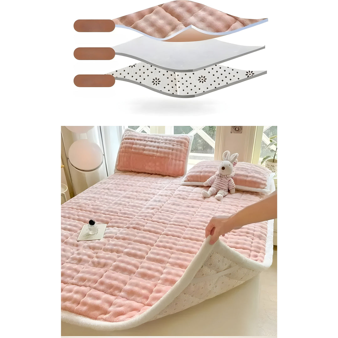VelvetRest Bedding Set - Warmer Winter Milk Velvet Anti-Slip Mattress Cover | Stornfield