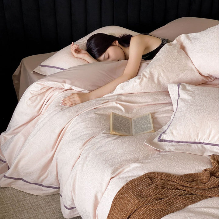 Brushed cotton bedding set, Jacquard, various sizes