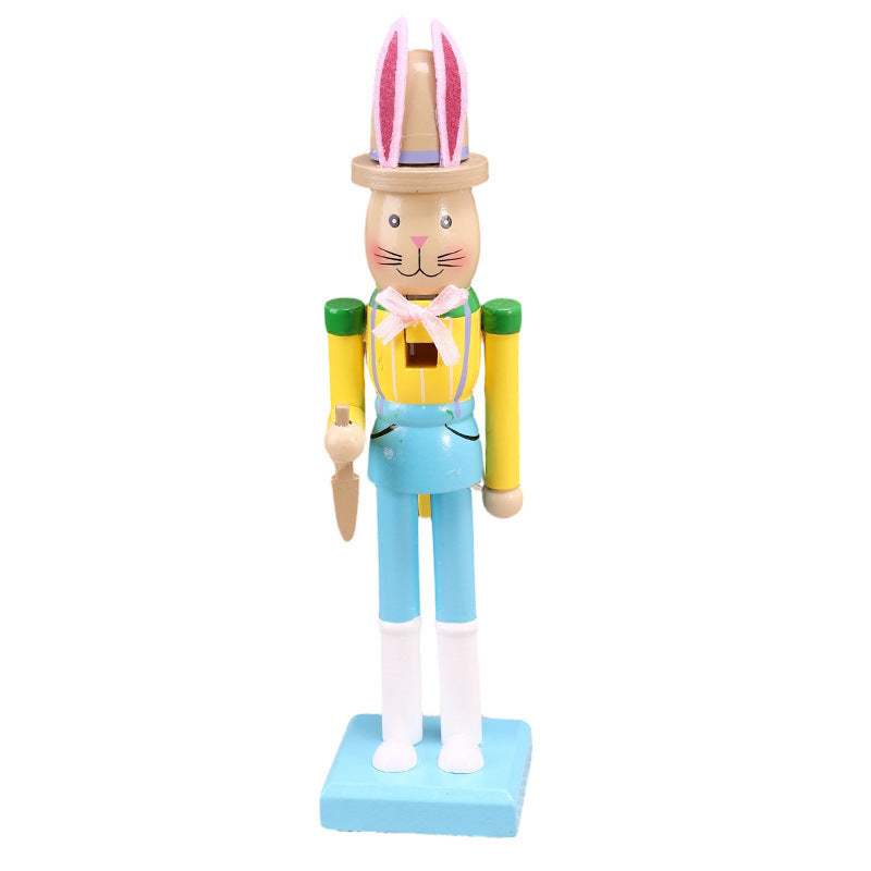 Easter Nutcracker Figure, Rabbit, Wood