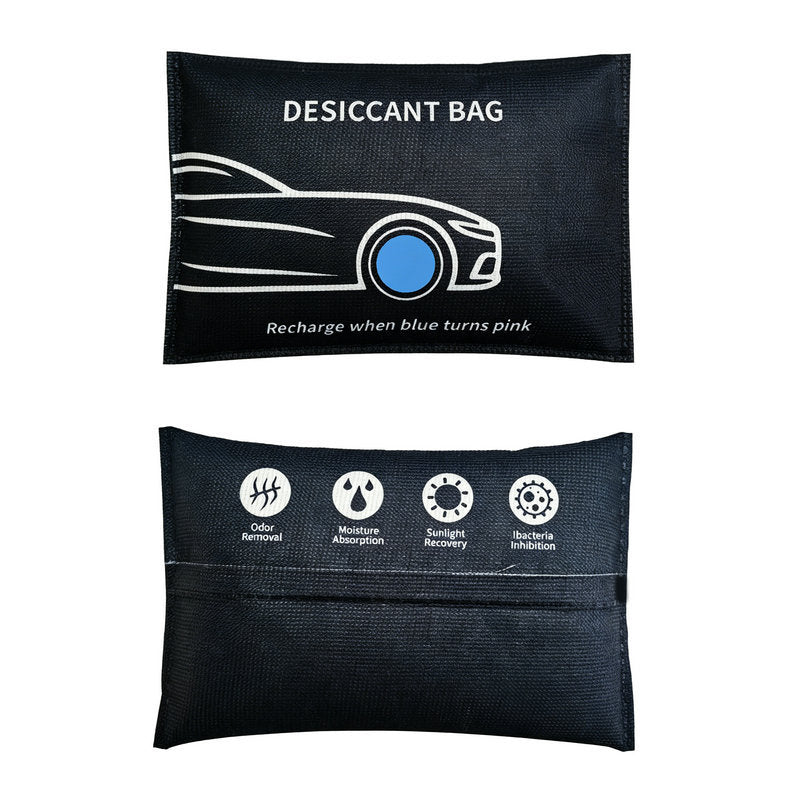 Color-changing silicone desiccant bag against moisture
