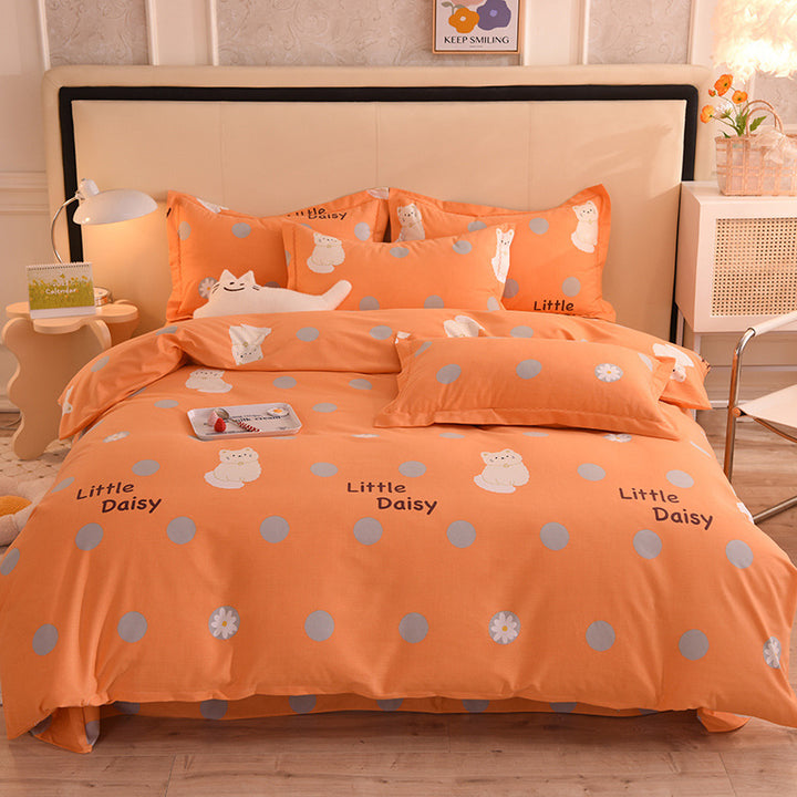 Duvet cover set made of brushed cotton, printed