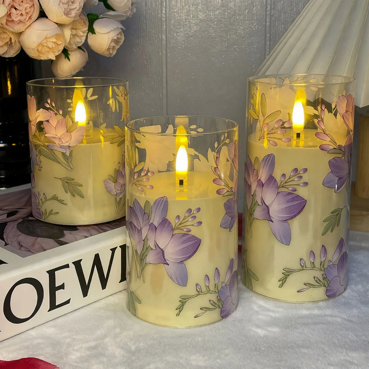 LED-Real Wax-Look Candles, Set of 3