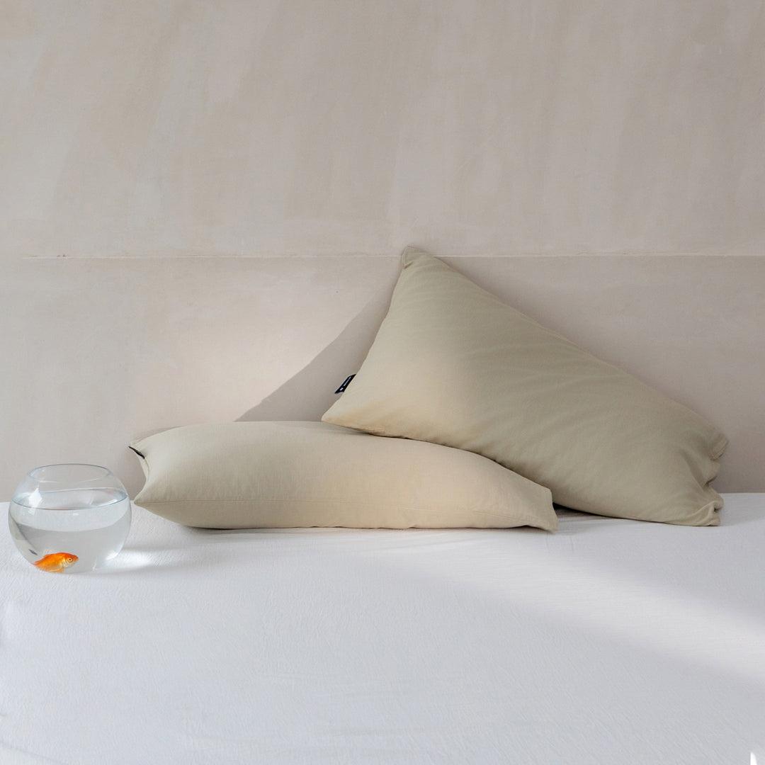Cotton pillowcases, set of 2, double-layered gauze
