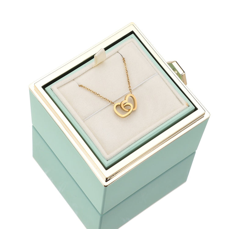 Stornfield | [Cadeau Idéal] Boîte de Rose Éternelle - Avec collier gravé & rose artificielle