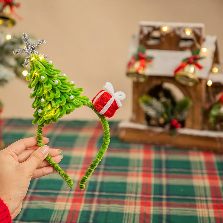 DIY Christmas Tree Set made of wood, 12x28 cm