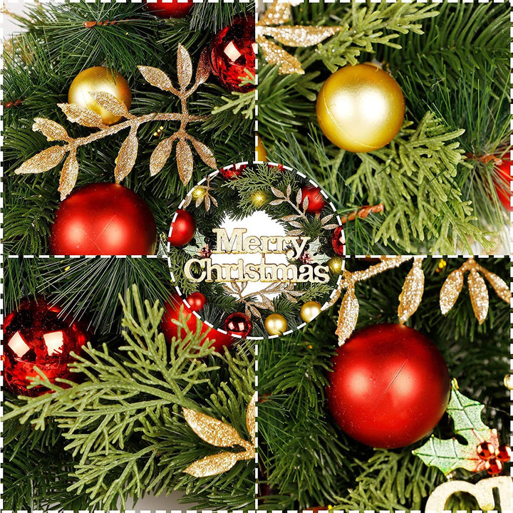 Christmas wreath made of PVC and PE with LED decoration