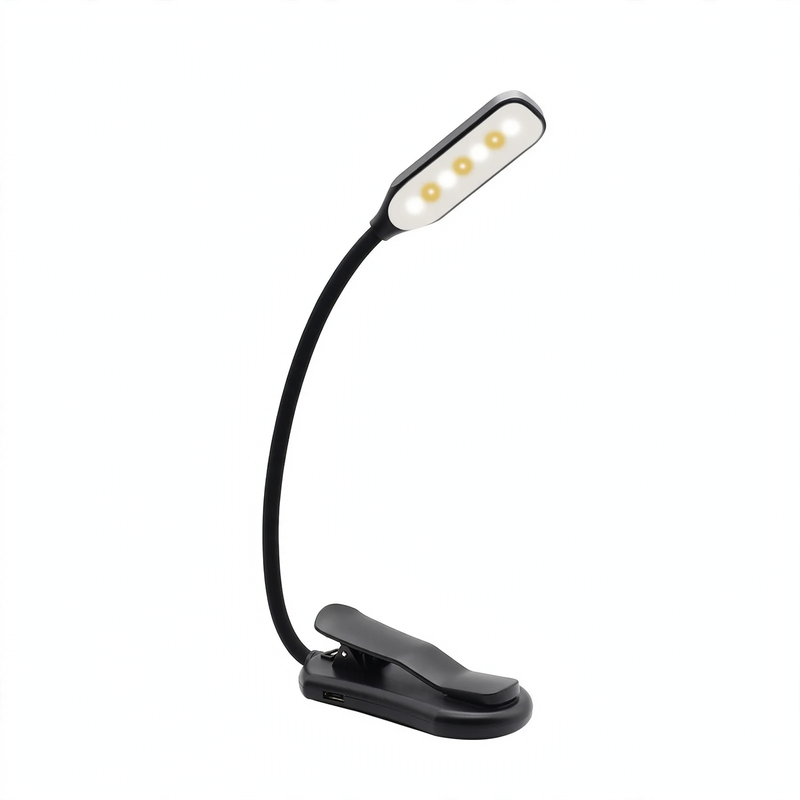 Portable LED clip light with USB charging