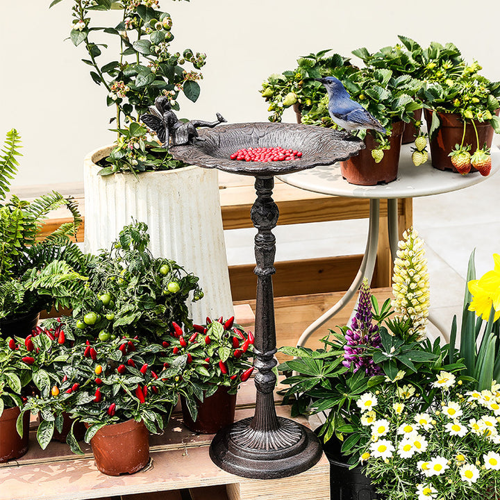 Stand-Birdbath made of metal in vintage style