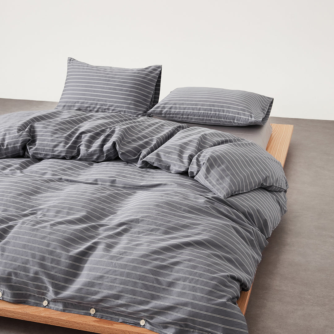 Long-staple cotton bedding, 4-piece, stripes
