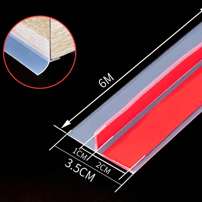 T-profile door bottom seal for glass and wooden doors