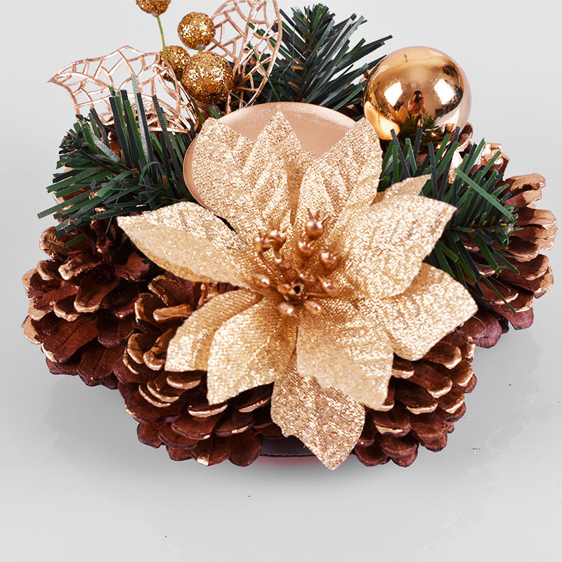 Handcrafted Christmas wreath for candle holder