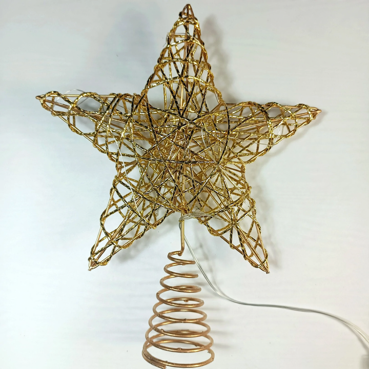 Illuminated Christmas tree star made of iron